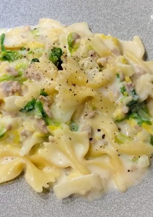 ファルファッレ 白菜と豚ひき肉のクリームソース-レシピのメイン写真