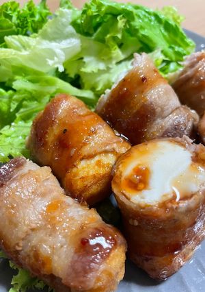 簡単美味しい!豚バラと厚揚げの巻き焼き-レシピのメイン写真