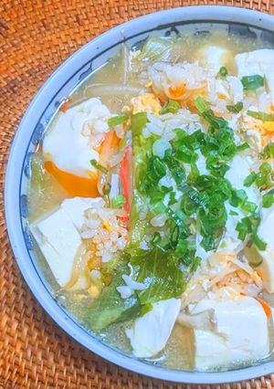 カニカマと豆富のスープ雑炊-レシピのメイン写真