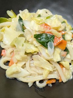 ねぎと豚肉の焼うどん(みそ風味)-レシピのメイン写真