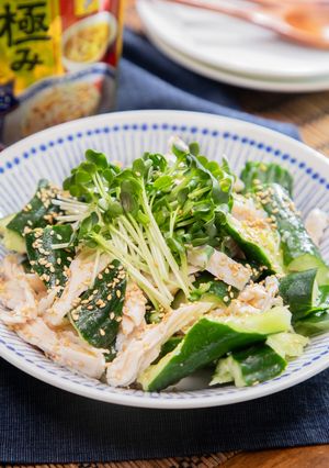 叩ききゅうりとチキンのやみつき中華サラダ-レシピのメイン写真