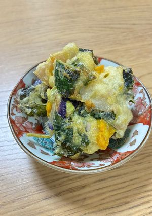 かぼちゃと小松菜のかき揚げ-レシピのメイン写真