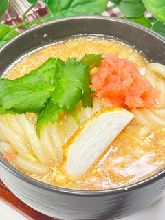 つるとんたん風明太餡かけ卵とじのおうどん-レシピのメイン写真