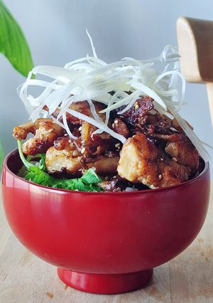 簡単ランチ♪鶏もも&舞茸ネギチャーシュー-レシピのメイン写真