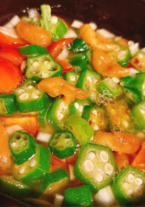 新玉ねぎと夏野菜と梅の出汁浸し!-レシピのメイン写真
