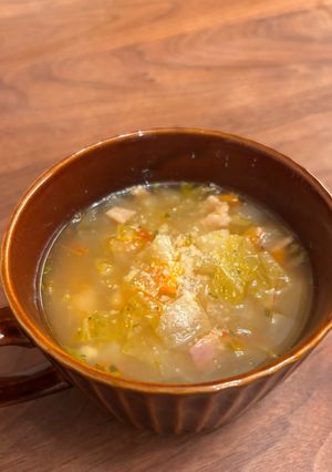 ストック野菜の具だくさんミネストローネ-レシピのメイン写真