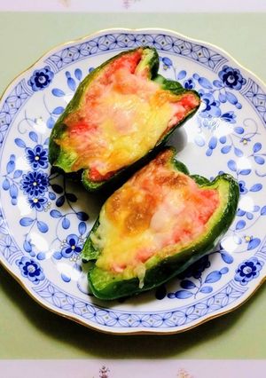 簡単火を使わない明太子はんぺんピーマンの弁当-レシピのメイン写真