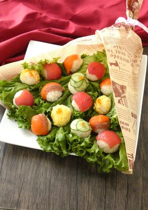 食べられる花束！ブーケてまり寿司-レシピのメイン写真