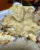 タラのパン粉焼き、らっきょタルタルがけ