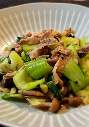 【幼児食】豚肉と青梗菜の炒め物-レシピのメイン写真