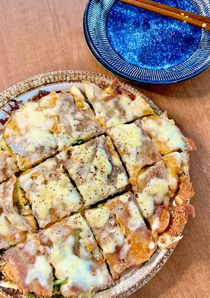 水菜と豚のキムチチーズチヂミ-レシピのメイン写真