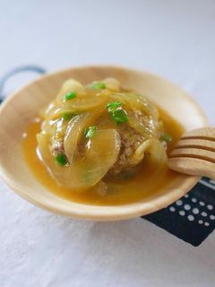 かぼちゃ餡の和風煮込みハンバーグ-レシピのメイン写真