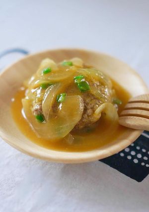 かぼちゃ餡の和風煮込みハンバーグ-レシピのメイン写真