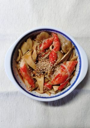 レンジで✿舞茸と エリンギ カニカマの 甘酢和え-レシピのメイン写真