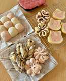 HBで白パンとストロベリー白パンの生地