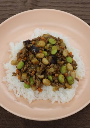 なすとお豆のキーマカレー-レシピのメイン写真