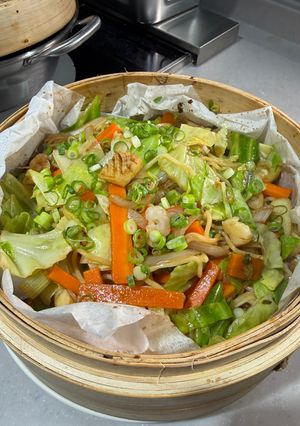 せいろで蒸す 野菜たっぷりの海鮮焼きそば-レシピのメイン写真