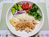 簡単昼食！鶏カオマンガイ長ネギたれ炊飯器
