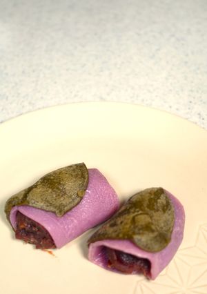 米粉あん巻き　桜もち風-レシピのメイン写真