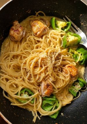 ワンパンで絶品♪肉ピーマンパスタ-レシピのメイン写真