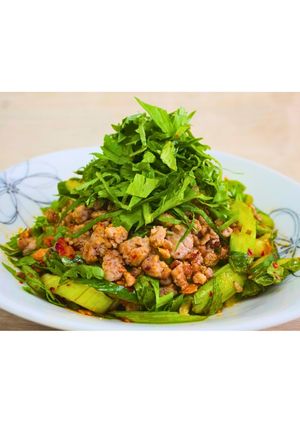 食べるラー油たっぷり豚ひき肉のおつまみサラダ-レシピのメイン写真