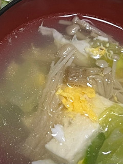 キャベツとえのきの鶏ガラスープ-レシピのメイン写真
