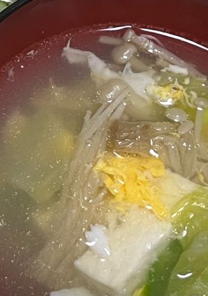 キャベツとえのきの鶏ガラスープ-レシピのメイン写真