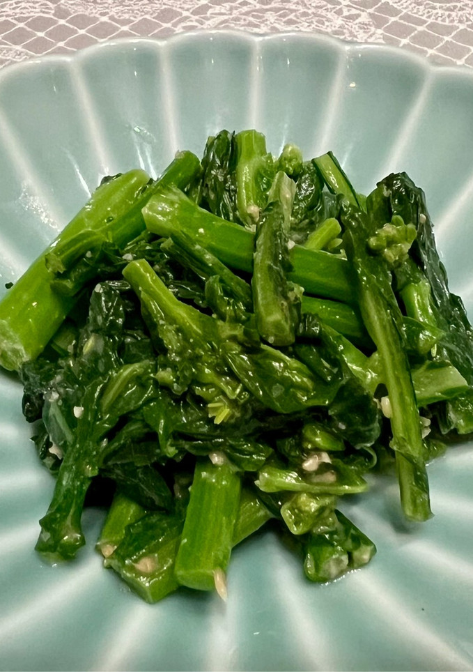 かき菜と玄米甘酒とスリ胡麻の和え物-レシピのメイン写真