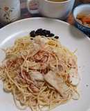 エリンギ山伏茸ツナ砂糖醤油パスタ