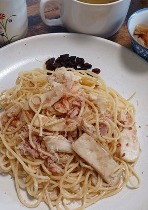 エリンギ山伏茸ツナ砂糖醤油パスタ-レシピのメイン写真