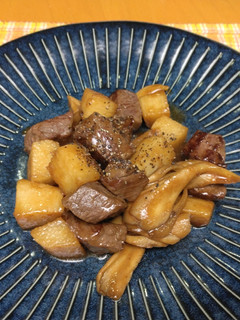 美人レシピ 牛肉と長芋のサイコロステーキ-レシピのメイン写真