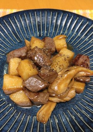 美人レシピ 牛肉と長芋のサイコロステーキ-レシピのメイン写真