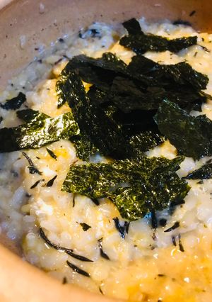 鍋の〆●惣菜ひじきの海苔たまご雑炊-レシピのメイン写真
