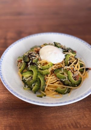 ゴーヤーとじゃこの和風パスタ-レシピのメイン写真