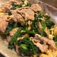 ほうれん草と豚肉の卵炒め