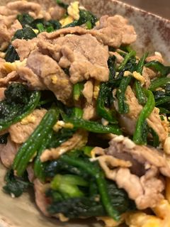 ほうれん草と豚肉の卵炒め-レシピのメイン写真