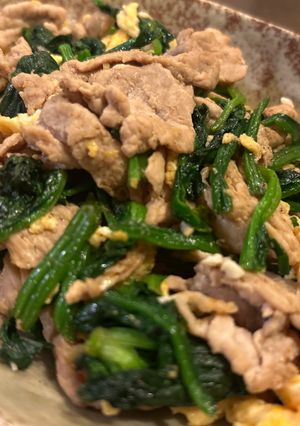 ほうれん草と豚肉の卵炒め-レシピのメイン写真