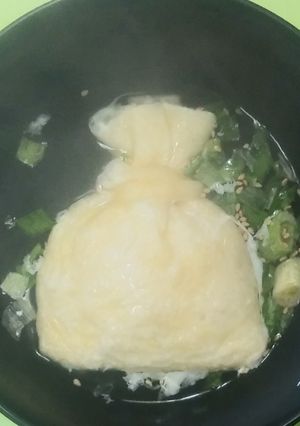 油揚げだけで巾着袋を閉じる裏技-レシピのメイン写真
