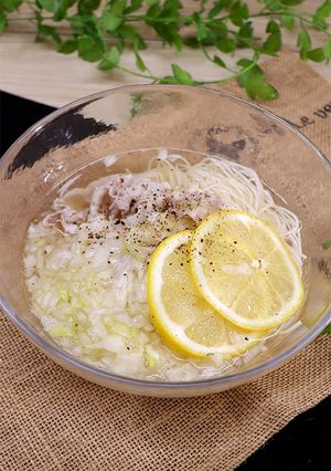 そうめんアレンジ☆ネギ塩レモンそうめん-レシピのメイン写真