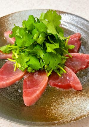 お刺身とパクチーの和風カルパッチョ-レシピのメイン写真