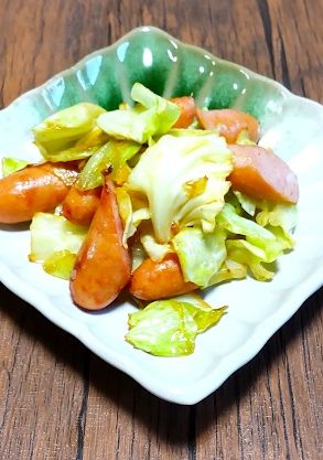 春キャベツとウインナーのだし炒め-レシピのメイン写真