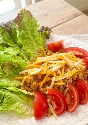 鶏ひき肉で作るヘルシータコサラダ-レシピのメイン写真