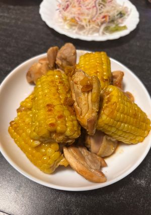 鶏肉ととうもろこしの甘辛照り焼き-レシピのメイン写真