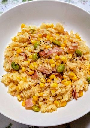 簡単昼食！とうもろこし枝豆のピラフ炊飯器-レシピのメイン写真