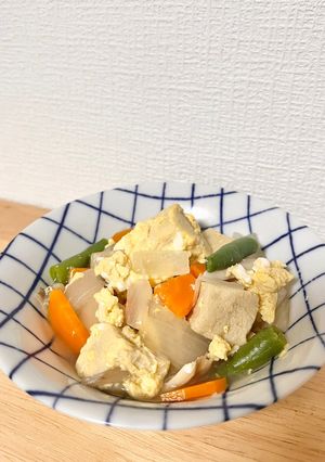 高野豆腐と野菜の卵とじ-レシピのメイン写真