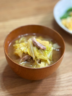 春キャベツと筍と豚肉の味噌汁-レシピのメイン写真