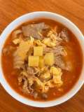 トマトと豚こま、白菜、しめじ、じゃがいものスープ