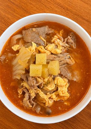 トマトと豚こま、白菜、しめじ、じゃがいものスープ-レシピのメイン写真