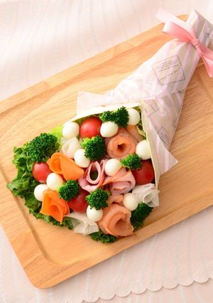 ひとくちモッツァのカラフルブーケサラダ-レシピのメイン写真