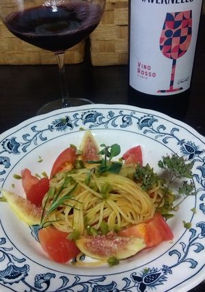 トマトとイチジクの冷製パスタ-レシピのメイン写真